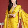 Dhiyona IE Floral Embroidered Sequinned Kurta With Trousers & Dupatta