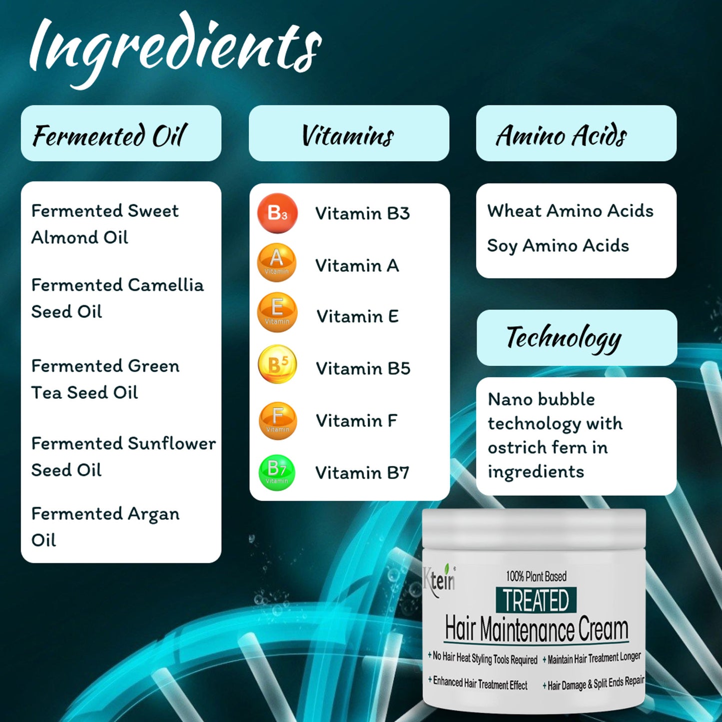 Ktein Natural 100% Plant Based Treated Hair Maintenance Cream