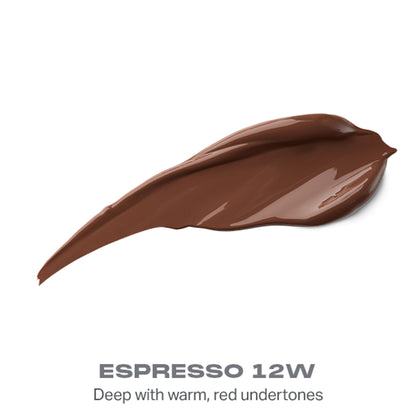 MORPHE Wakeup Artist Under Eye Correcting Concealer in Espresso 12W, with applicator and smooth creamy texture visible.