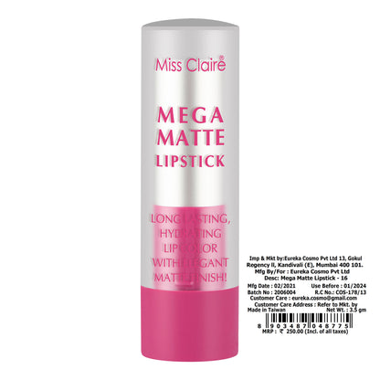 Miss Claire Mega Matte Lipstick - 16