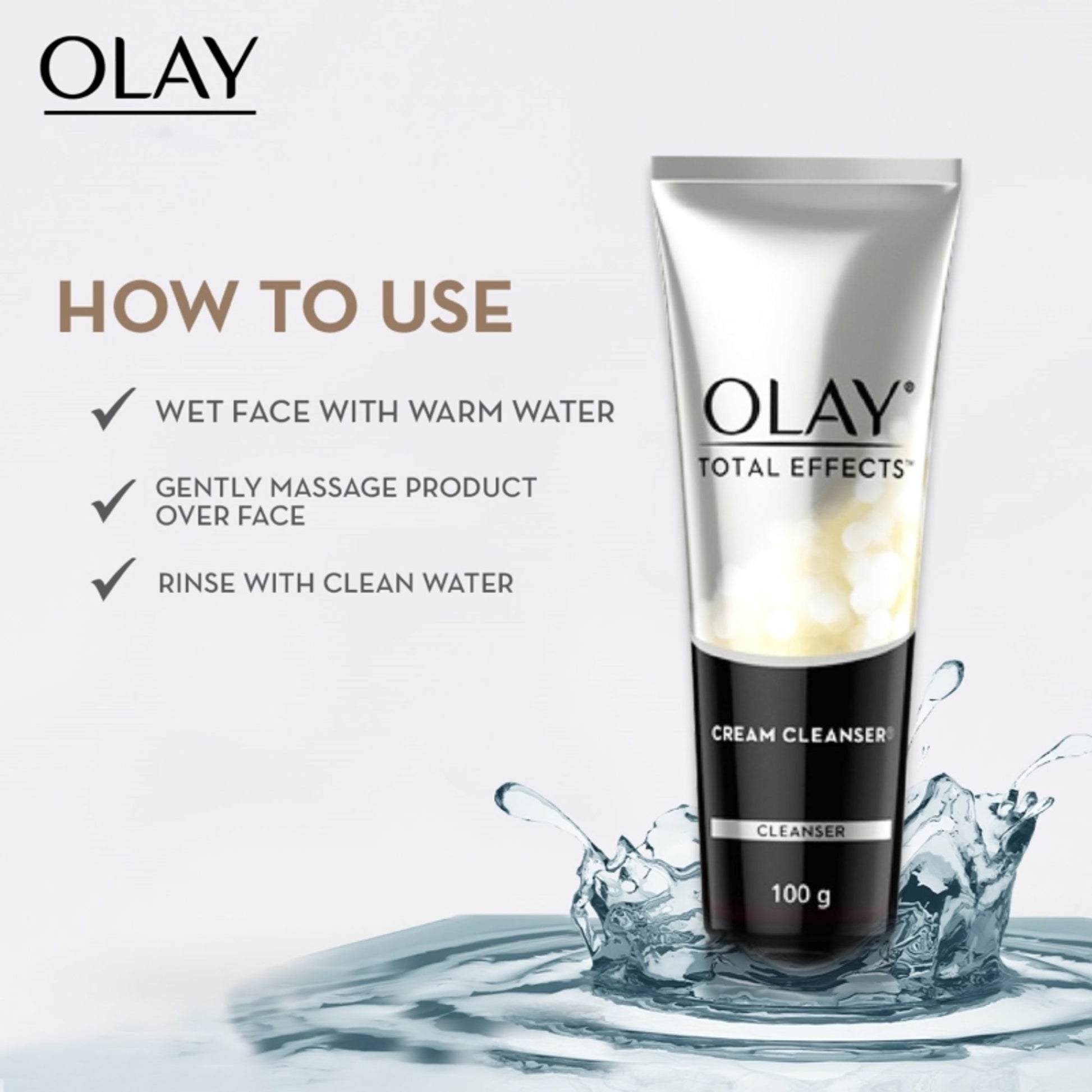 Olay Total Effects Foaming Cleanser & Face Wash, Fights 7 Signs of Ageing With Green Tea Extracts