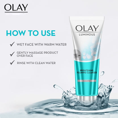 Olay Luminous Brightening Foaming Cleanser & Face Wash, Clear & Even Skin With Glycerin