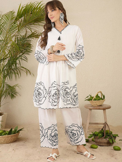 Indyancart IE Printed Pure Cotton Kurta & Trouser Co-Ords