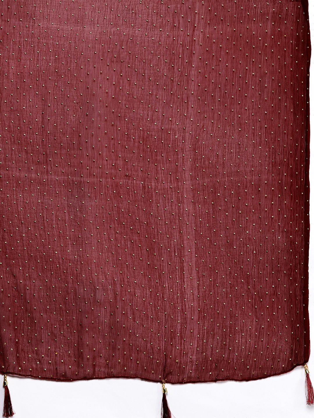 Indyancart VA Women's Maroon Ethnic Motifs Kurta with Trousers & Dupatta