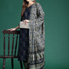 Indyancart IE Floral Printed Pure Cotton Kurta With Salwar & Dupatta