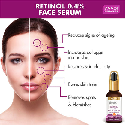 Vaadi Herbals Retinol 0.4% Face Serum With 1% Baluchiol & Plant Derived Squalane
