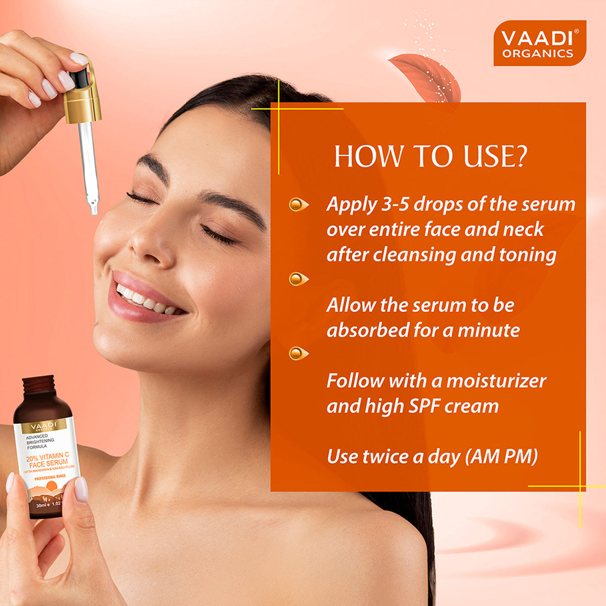 Vaadi Herbals 20% Vitamin C Face Serum With Advanced Brightening Formula