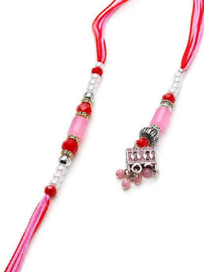 Anouk Set Of 2 Artificial Beads Jhumka Design Bhaiya Bhabhi Rakhi With Roli Chawal
