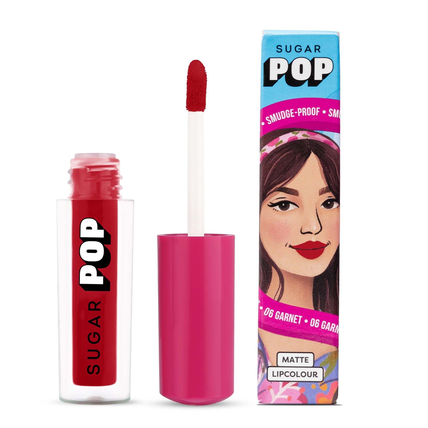 SUGAR POP Matte Lipstick, Smudge-Proof, 8 Hrs - 06 Garnet