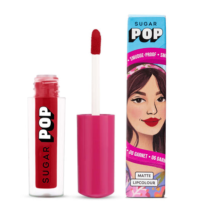 SUGAR POP Matte Lipstick, Smudge-Proof, 8 Hrs - 06 Garnet