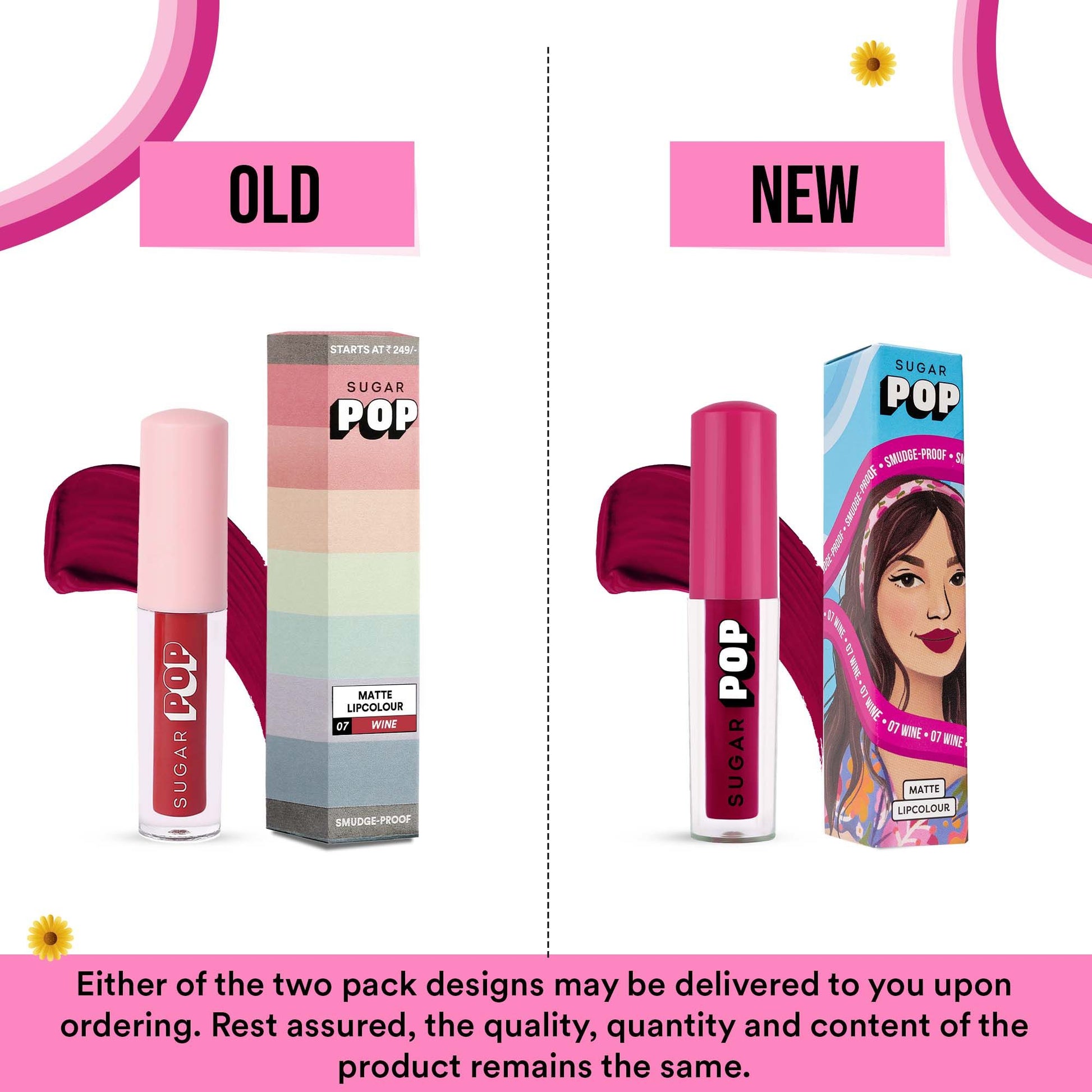 SUGAR POP Matte Lipstick, Smudge-Proof, 8 Hrs - 07 Wine