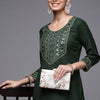 Dhiyona IE Women Green Ethnic Motifs Yoke Design Kurta