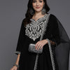 Indyancart IE Women Floral Yoke Design Regular Thread Work Kurta with Trousers & Dupatta
