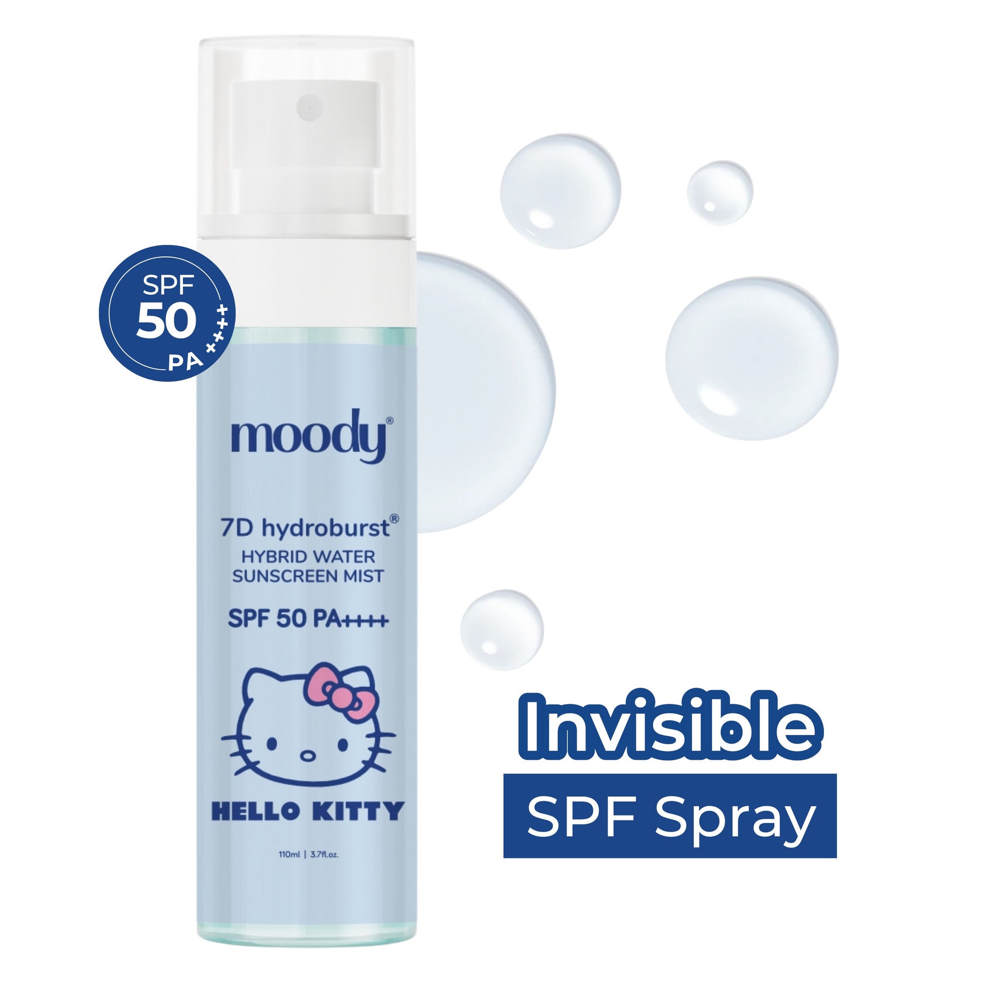 Moody 7D Hydroburst Hybrid Water Sunscreen Mist SPF 50 PA++++ With Hyaluronic Acid