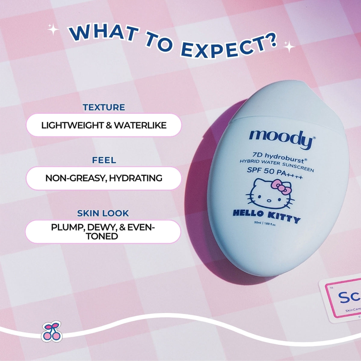 Moody Hydro Burst Water Sunscreen SPF 50 PA++++ Hello Kitty Limited Edition
