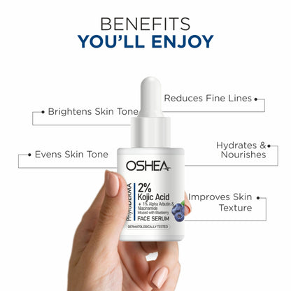 Oshea Herbals Phytoderma Face Serum With 2% Kojic Acid & 1% Alpha Arbutin Reduces Dark Spots