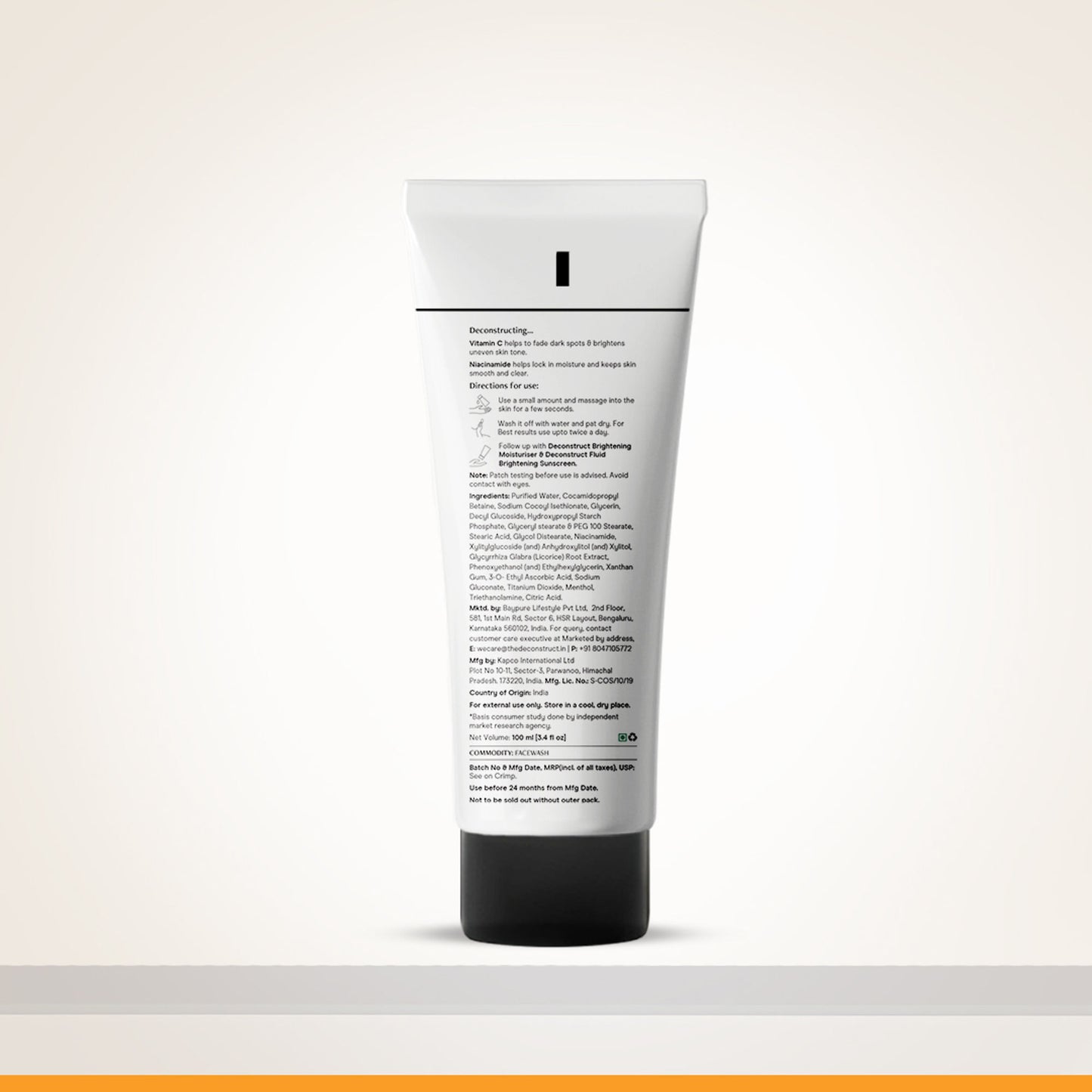 Deconstruct Vitamin C Brightening Face Wash, Brightens & Fades Dark Spots