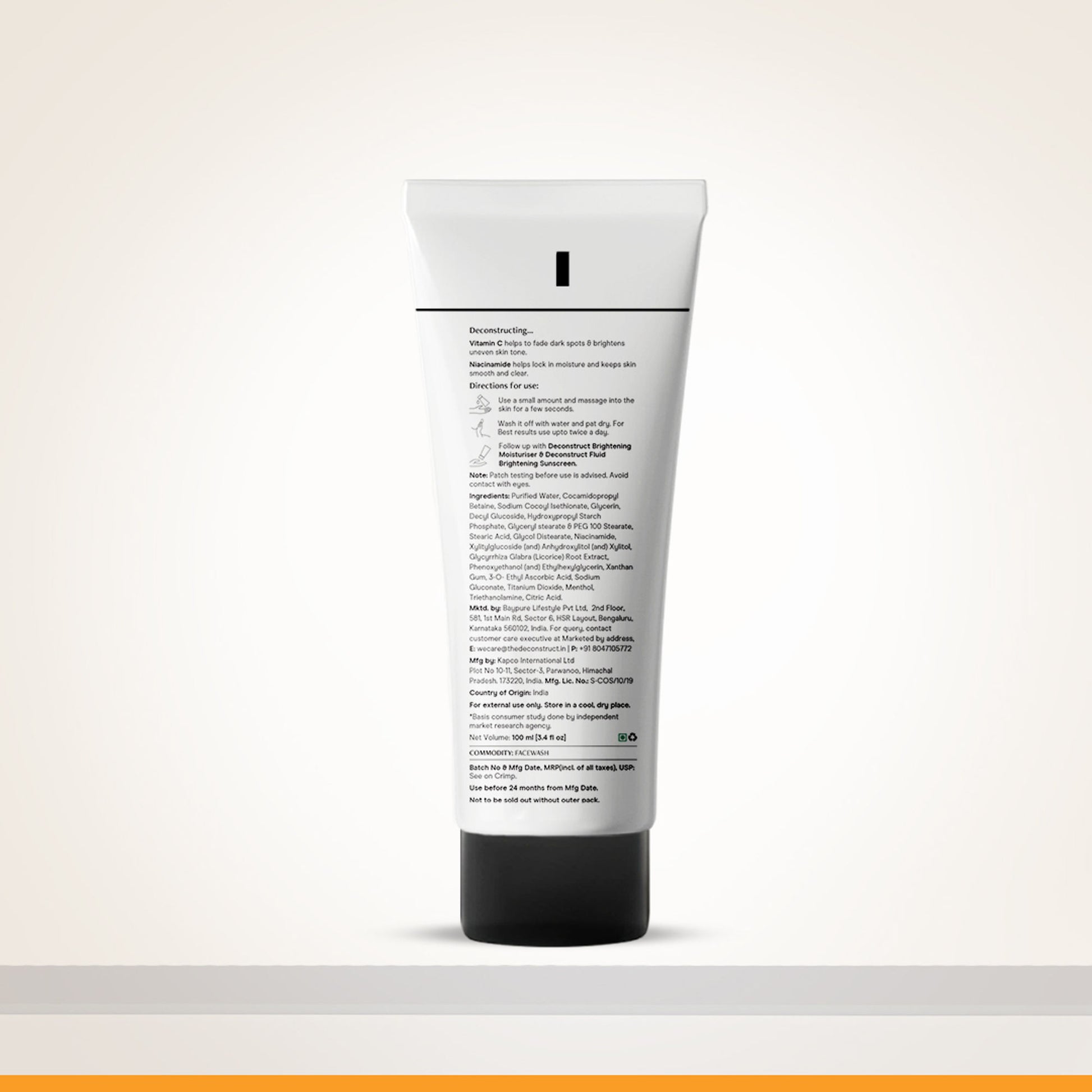 Deconstruct Vitamin C Brightening Face Wash, Brightens & Fades Dark Spots