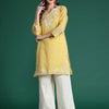 Dhiyona IE Floral Embroidered Thread Work Pure Cotton Kurti with Trousers