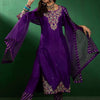 Dhiyona SN Women's Embroidered Straight Kurta With Trouser & Dupatta