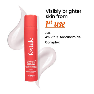 Foxtale Super Glow Moisturizer with Vitamin C & Niacinamide For Dull, Pigmented & Uneven Skin