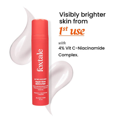 Foxtale Super Glow Moisturizer with Vitamin C & Niacinamide For Dull, Pigmented & Uneven Skin