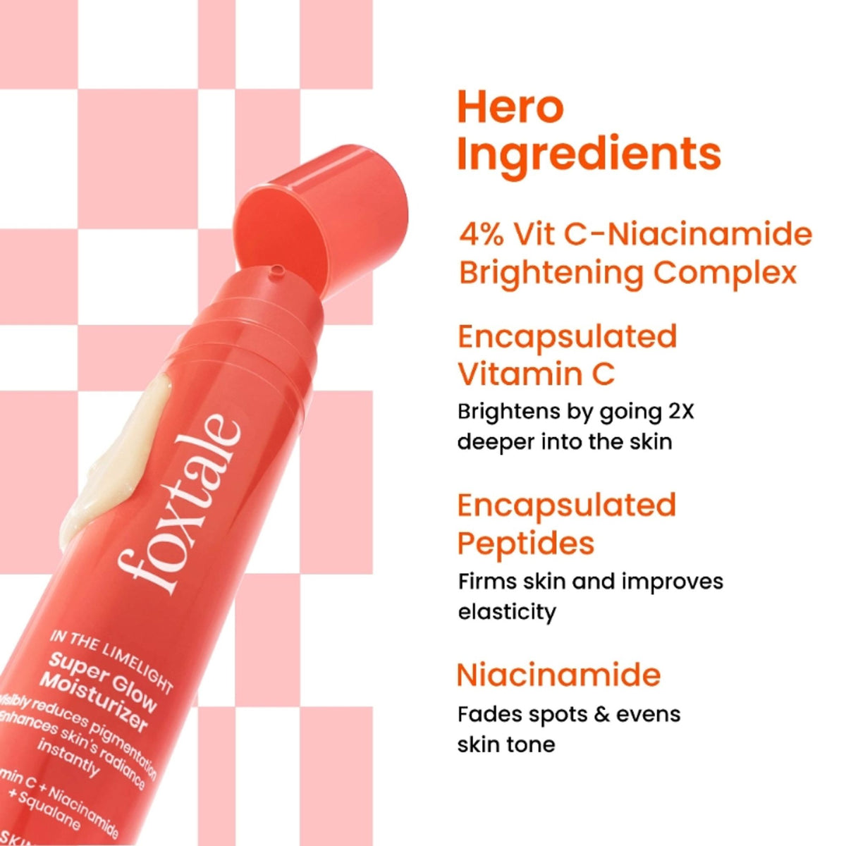 Foxtale Super Glow Moisturizer with Vitamin C & Niacinamide For Dull, Pigmented & Uneven Skin