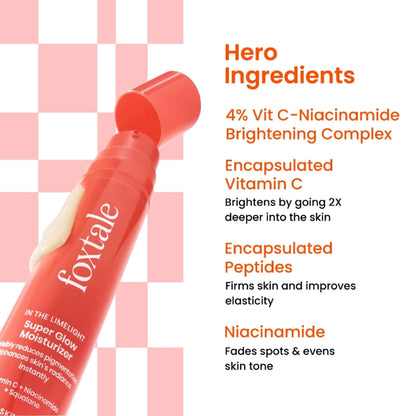 Foxtale Super Glow Moisturizer with Vitamin C & Niacinamide For Dull, Pigmented & Uneven Skin