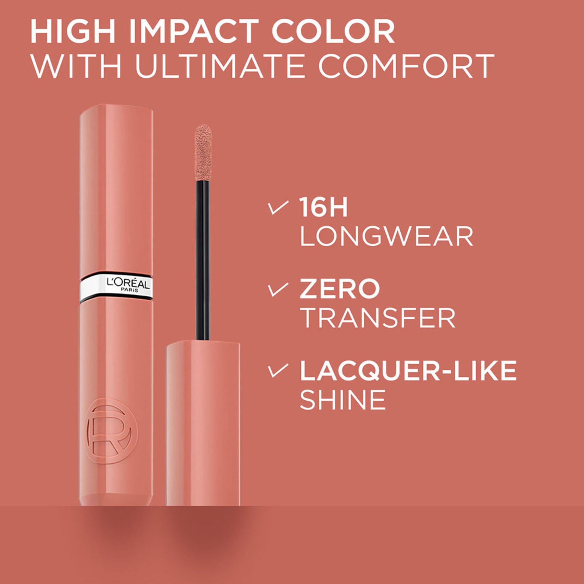 L'Oreal Paris Infallible Laque Resistance Liquid Lipstick, 16H Lacquer Shine - 610 Nude Signature