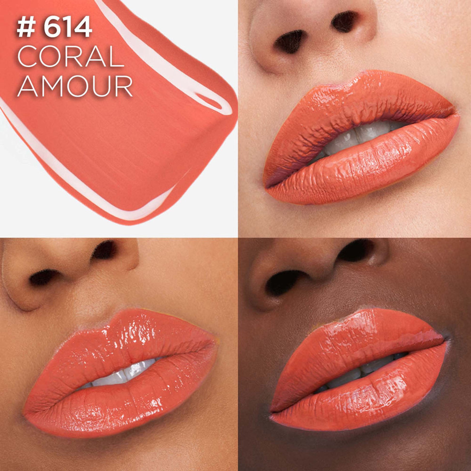 L'Oreal Paris Infallible Laque Resistance Liquid Lipstick, 16H Lacquer Shine - 614 Coral Amour