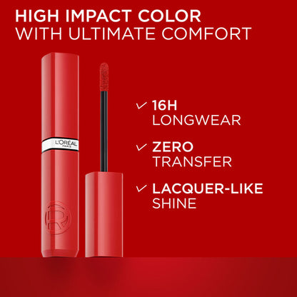 L'Oreal Paris Infallible Laque Resistance Liquid Lipstick, 16H Lacquer Shine - 420 Le Rouge Paris