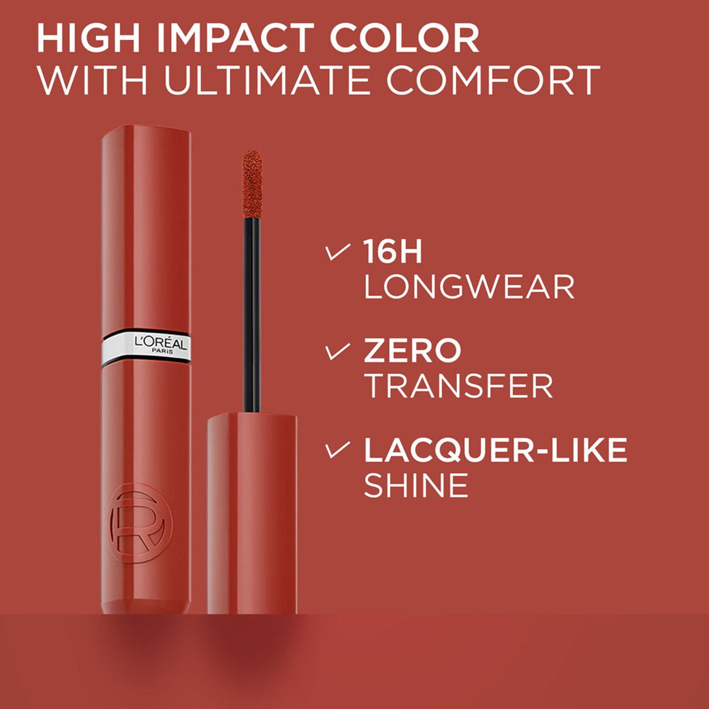 L'Oreal Paris Infallible Laque Resistance Liquid Lipstick, 16H Lacquer Shine - 510 Cafe Parisien