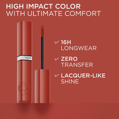 L'Oreal Paris Infallible Laque Resistance Liquid Lipstick, 16H Lacquer Shine - 510 Cafe Parisien