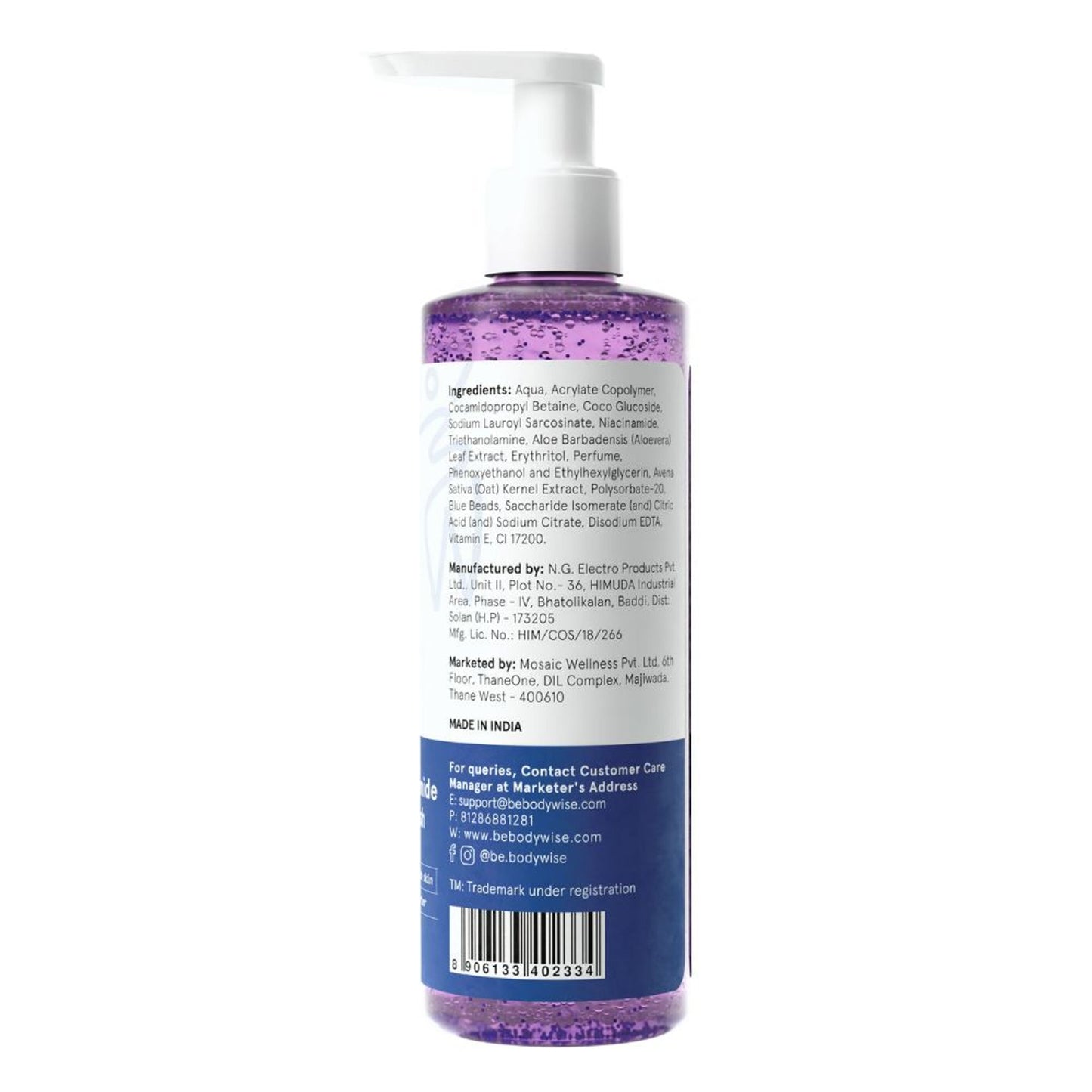 Be Bodywise 5% Niacinamide Body Wash with Aloe Vera Extract For Intense Hydration & Deep Cleansing