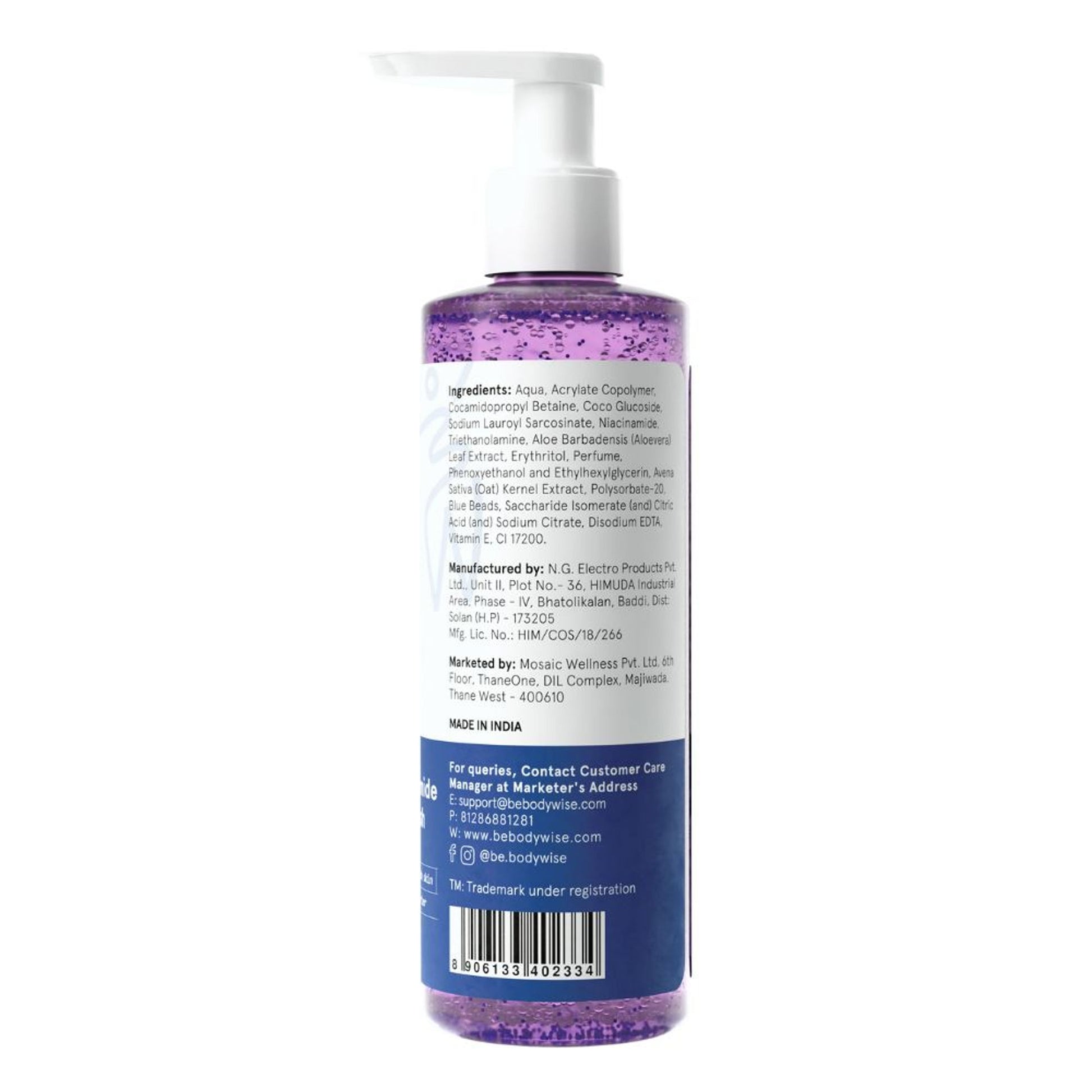 Be Bodywise 5% Niacinamide Body Wash with Aloe Vera Extract For Intense Hydration & Deep Cleansing