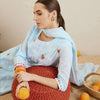 Dhiyona IE Round Neck Ethnic Embroidered Pure Cotton Kurta with Trouser & Dupatta