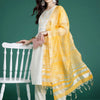 Indyancart IE Women Floral Yoke Design Pure Cotton Kurta with Trousers & Dupatta