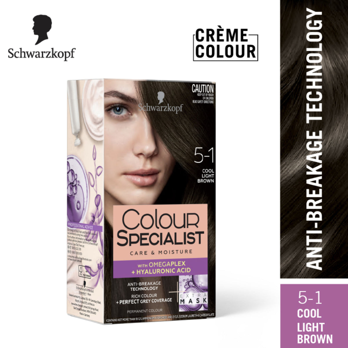 Schwarzkopf Colour Specialist Permanent Hair Colour - 5.1 Cool Light Brown