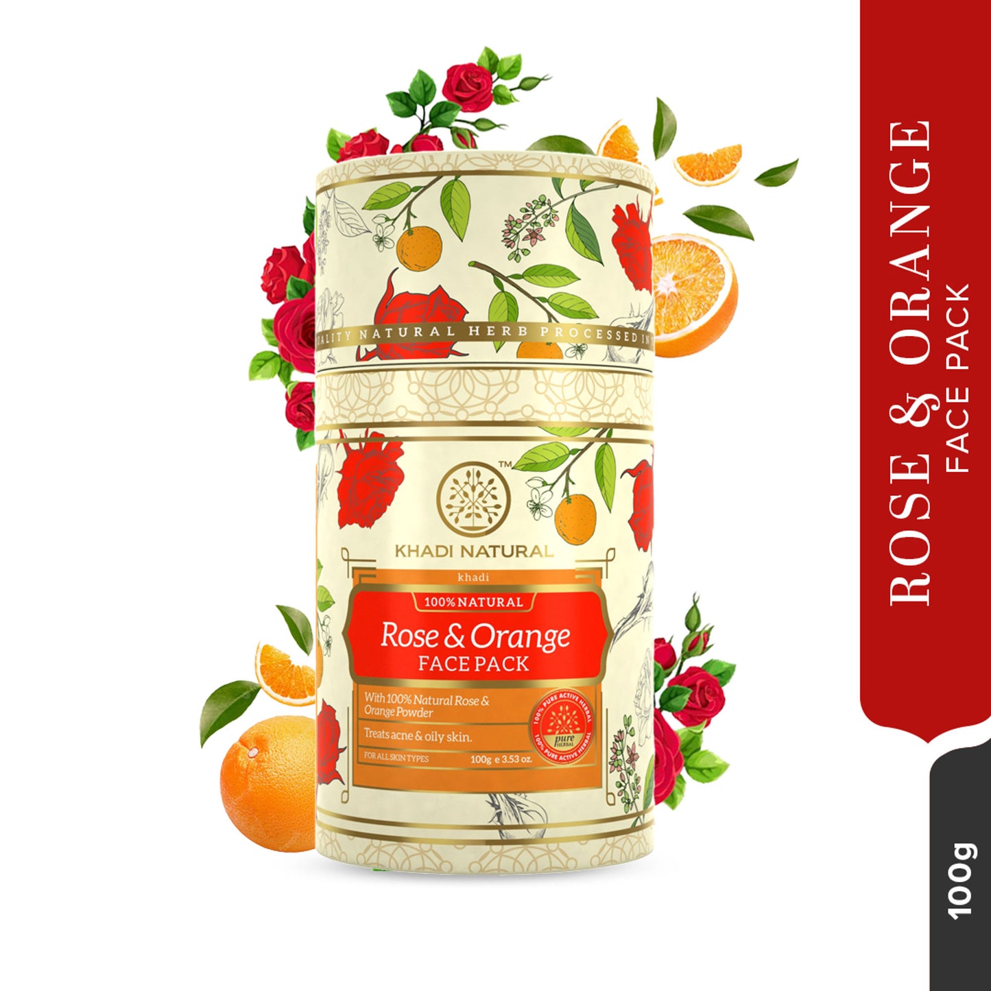 Khadi Natural Rose & Orange Face Pack