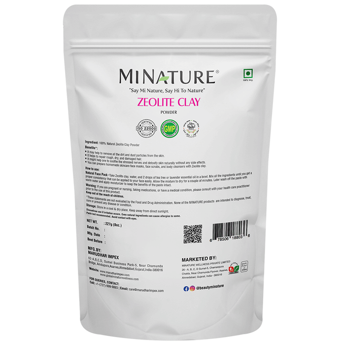 Miniature Zeolite Clay Powder face pack in a jar, showcasing natural mineral clay for skin cleansing and detox.