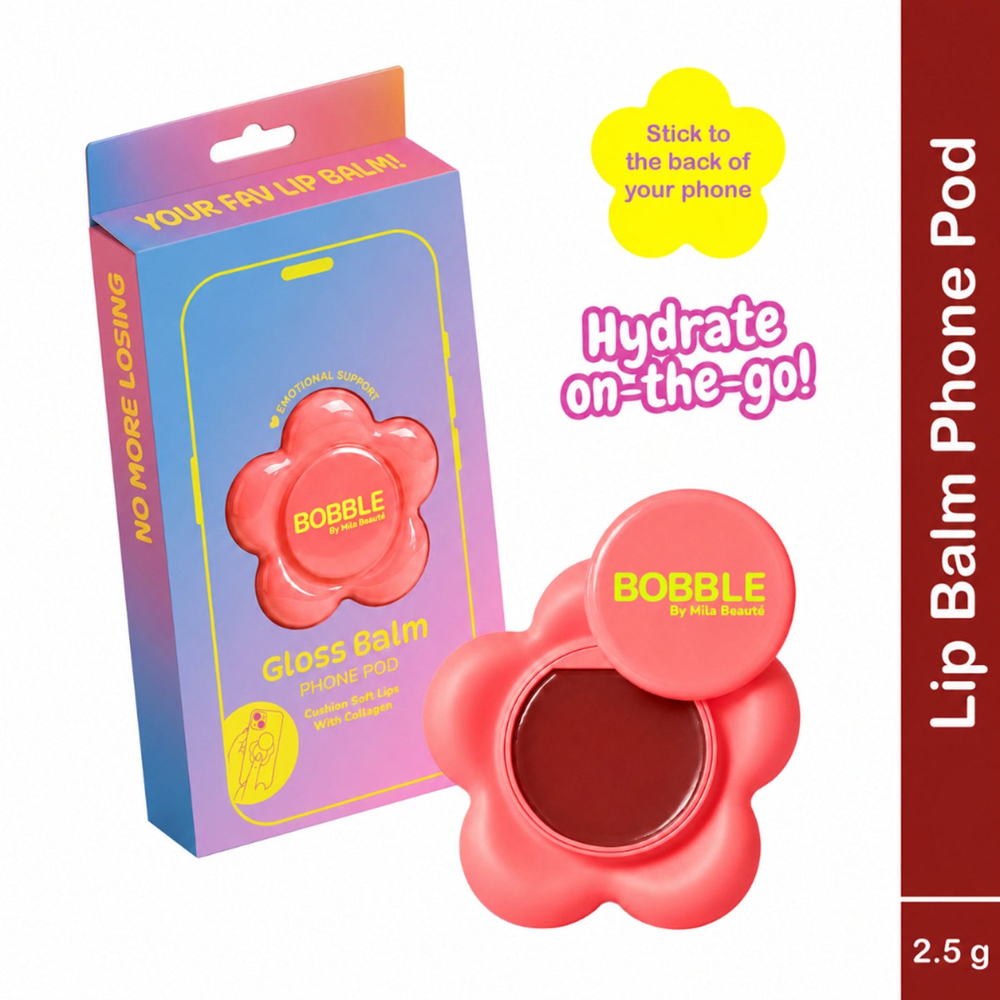 Mila Beauté Bobble Gloss Lip Balm Phone Pod - Watermelon Bite