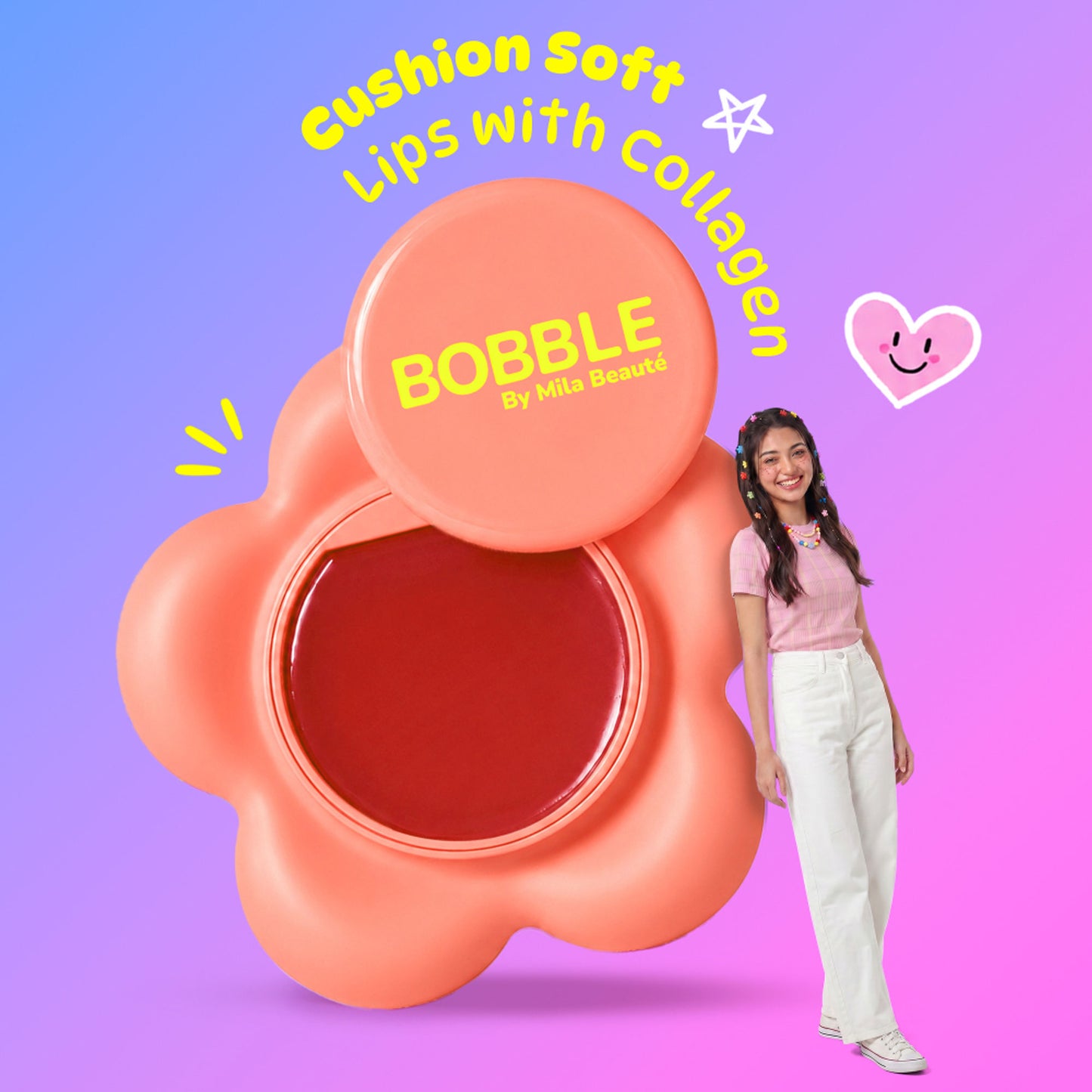 Mila Beauté Bobble Gloss Lip Balm Phone Pod - Peach Sorbet