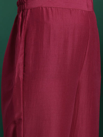 Indyancart IE Ethnic Motifs Embroidered Gotta Patti Kurta With Trousers & Dupatta