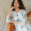 Dhiyona IE Floral Printed Tie-Up Neck Panelled A-Line Pure Cotton Kurta With Trousers