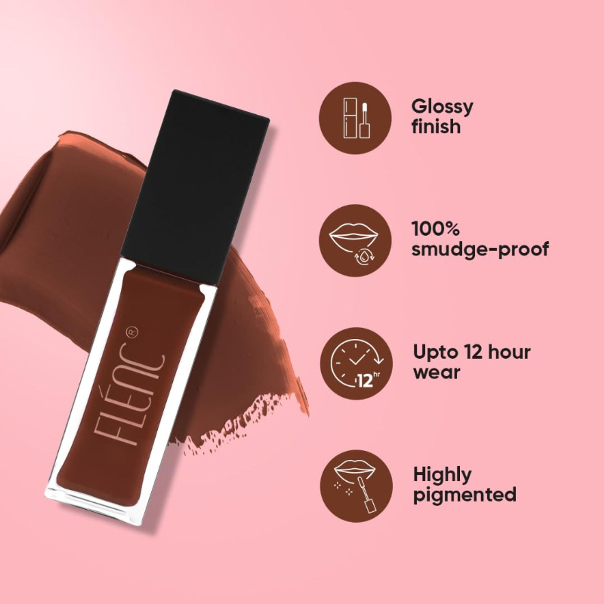 FLENC Ritzy Liquid Glossy Lipstick - Washington