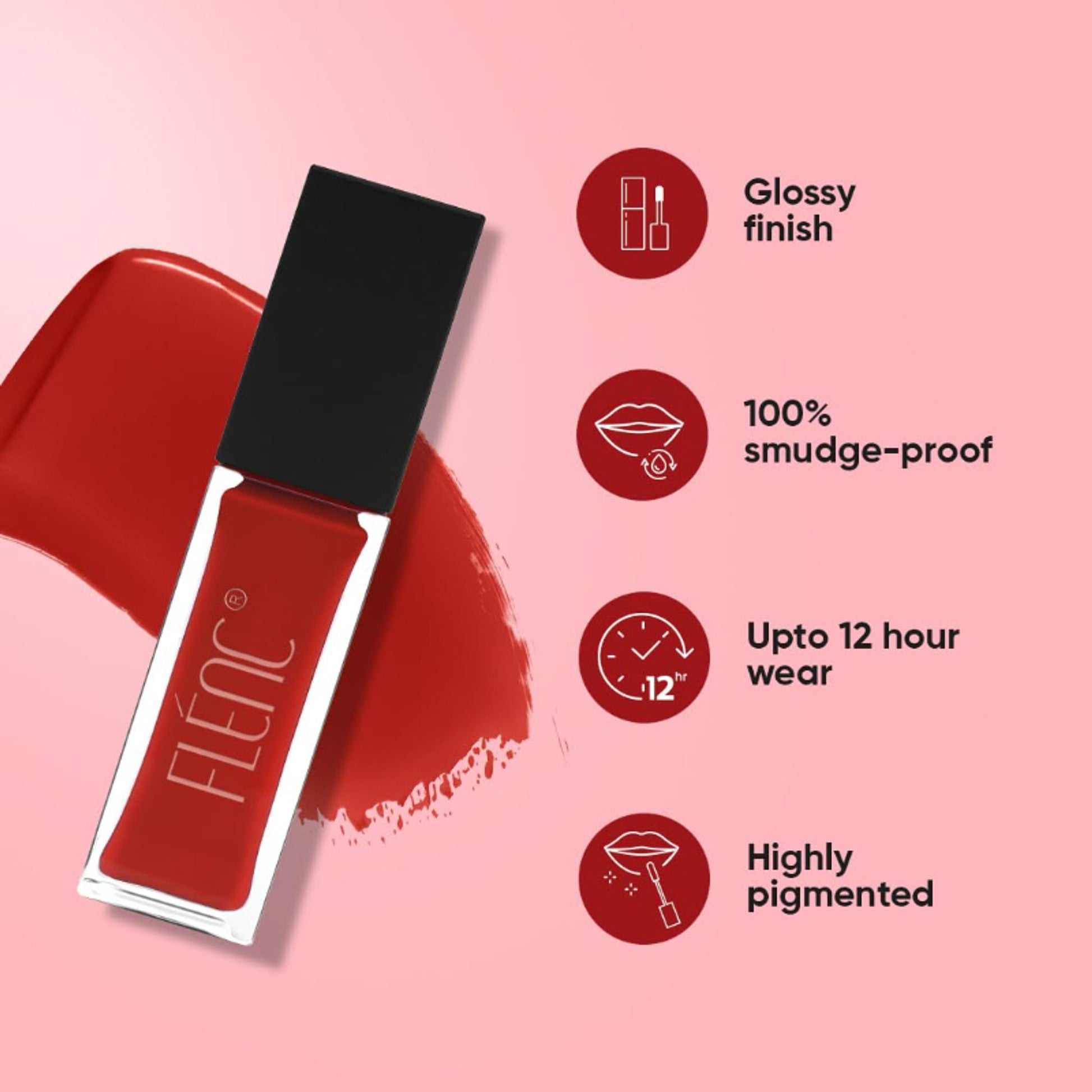 FLENC Ritzy Liquid Glossy Lipstick - Moscow