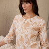 Dhiyona IE Women Floral Printed Keyhole Neck Sequinned Floral Kurta