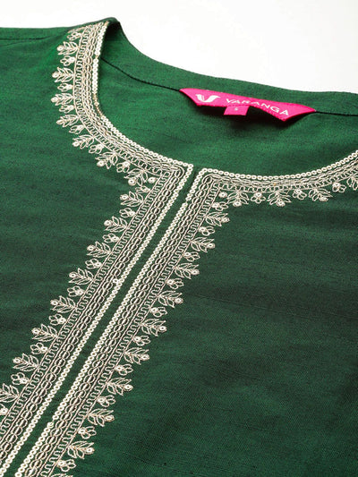 Indyancart VA Women's Ethnic Motifs Embroidered Regular Kurta with Trousers & Dupatta