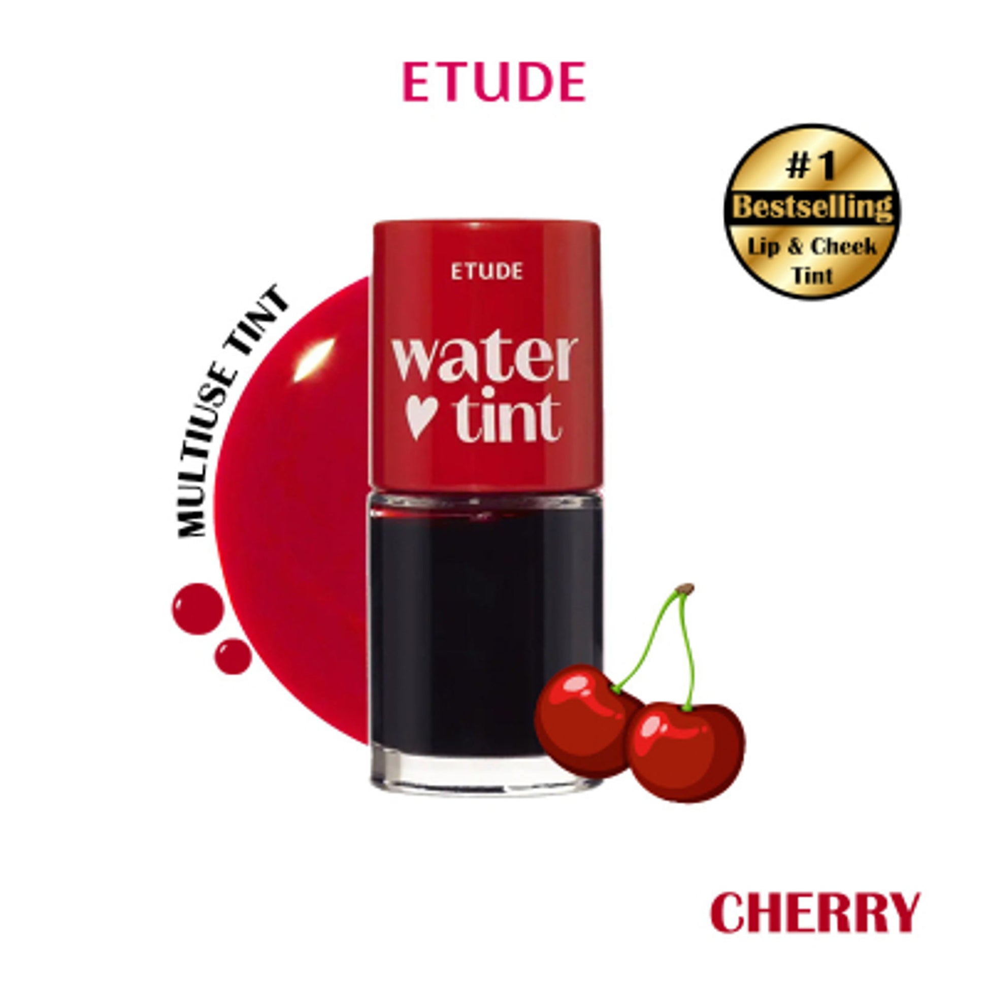 ETUDE Dear Darling Water Gel Lip and Cheek Tint Lipstick - Cherry