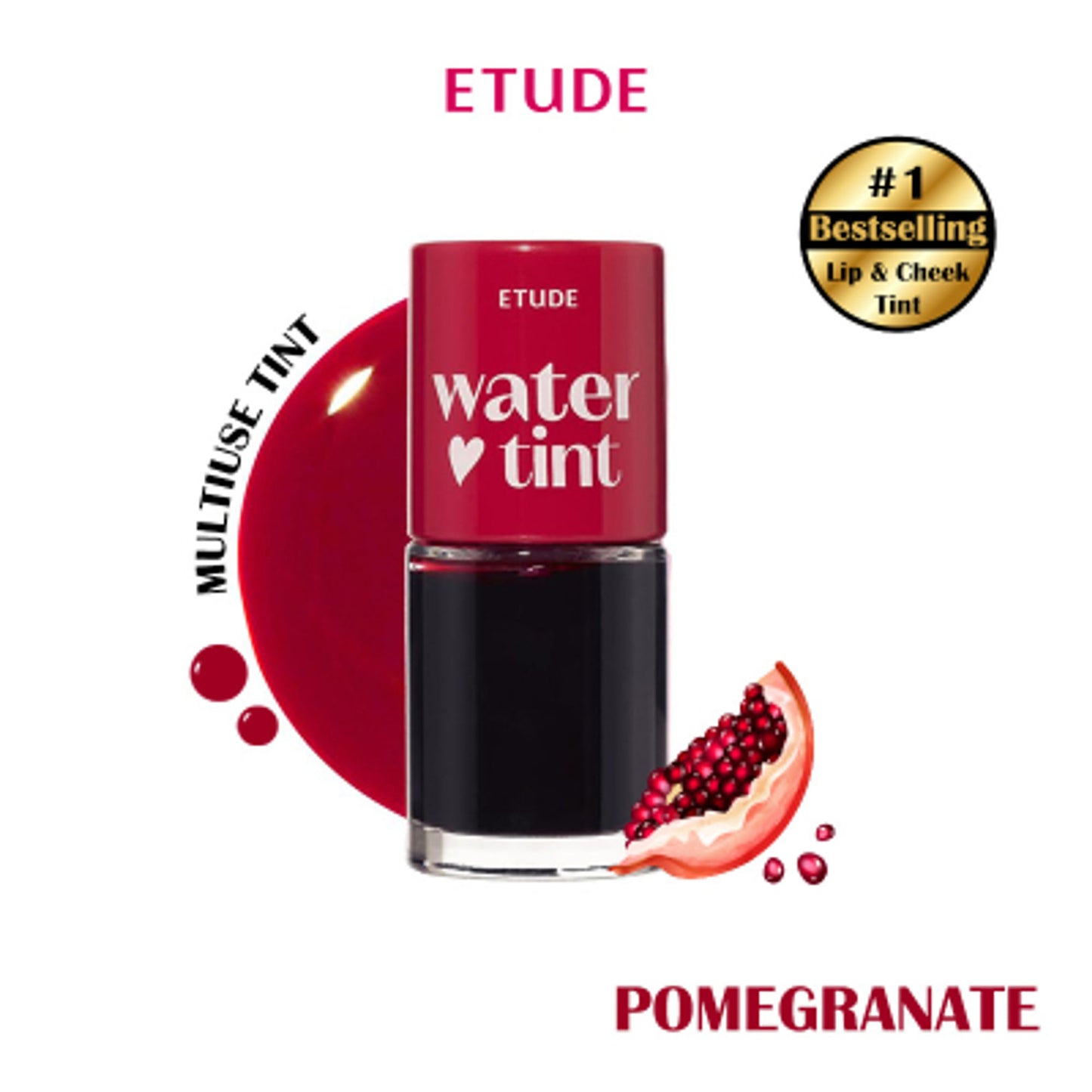 ETUDE Dear Darling Water Gel Lip and Cheek Tint Lipstick - 06 Pomegranate Ade